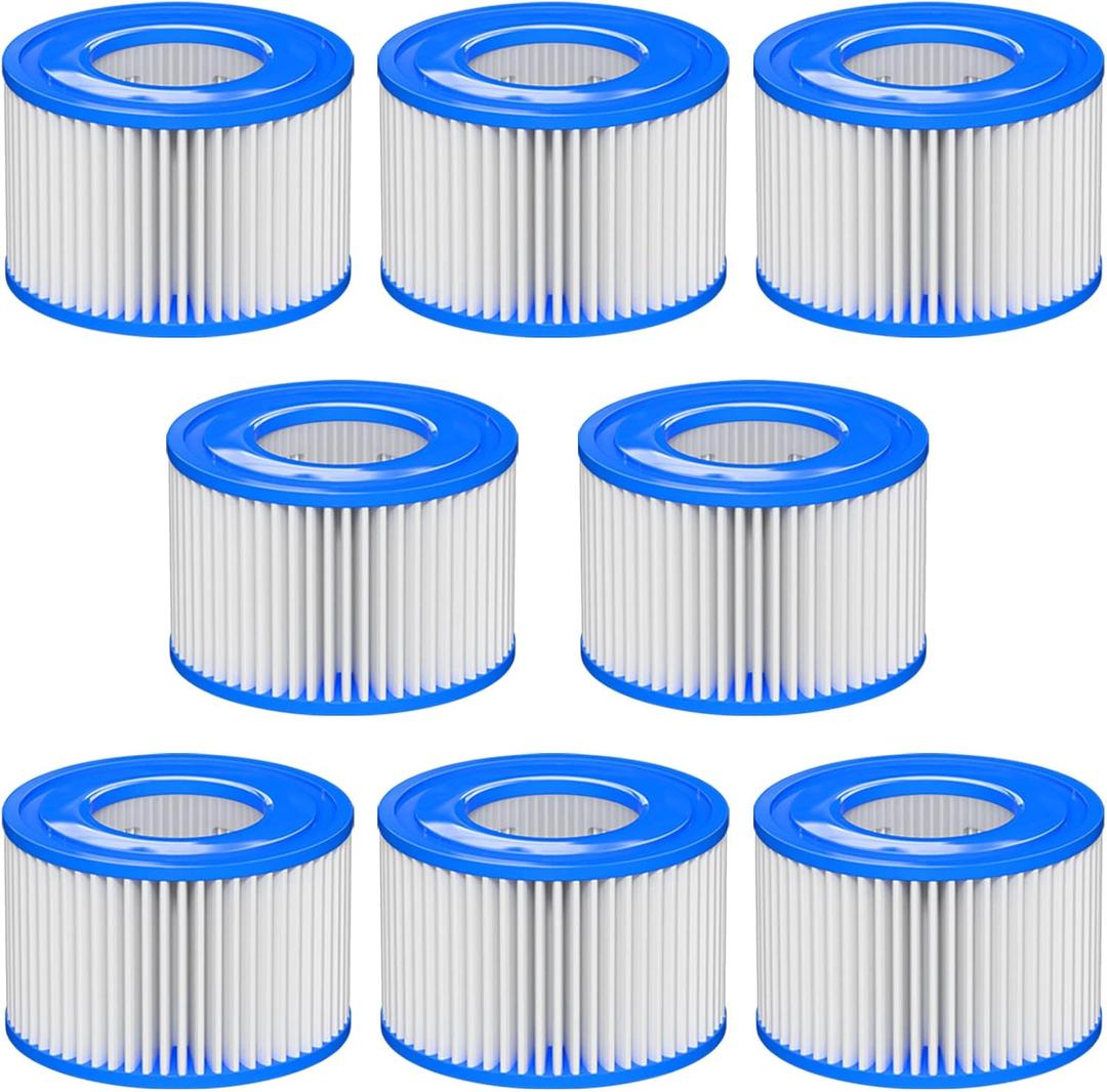 Type  Hot Tub Spa Filter Replacement Compatible with Lay-Z-Spa, Coleman SaluSpa 90352E 58323, Inflatable Hot Tub, Swimming Pool Pump Filter Type  Cartridge, 8 Pack