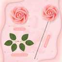 100 Pieces Artificial Foam Rose Flowers Faux Bouquet with Leaves and Stems for DIY Wedding Bouquets Centerpieces Bridal Shower Party Valentine Home Decorations(Pink, Champagne)