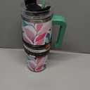 Spring Flowers Art Light Color Vacuum Insulated Tumbler with Lid 40 oz Water Bottle Reusable Coffee Travel Mug Spill Proof Leak Proof for Water, Iced Tea or Coffee 