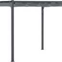 Outsunny 10' x 10' Aluminum Patio Pergola with Retractable Pergola Canopy, Backyard Shade Shelter for Porch, Outdoor Party, Garden, Grill Gazebo, Dark Gray