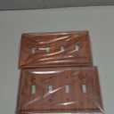 2-Pack Quad Toggle Light Switch Cover Plate, Wood Grain Decorative Switch Plate Covers, Natural Bamboo Fiber 4 Gang Wall Plate, Corrosion Resistant