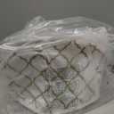 New Traditions White Velvet Christmas Tree Collar with Gold Glitter Quatrefoil Print – 26" Diameter Fabric Stand Band for Artificial & Natural Trees – Tree Skirt Alternative, Collapsible