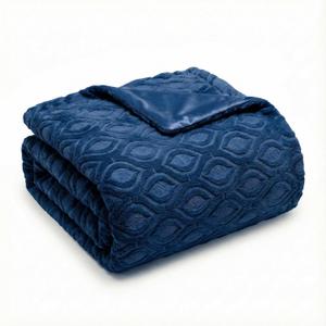 Horaldaily Solid Color Navy Blue Faux Fur Throw Blanket 50x60