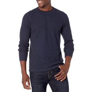Amazon Essentials Men's Regular-Fit Long-Sleeve Waffle Shirt (Medium, Navy) M