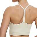 NANJI Seamless Sports Bra for Women - Padded Racerback Y Bra Low Impact Removable Pad for Fitness Gym Yoga Workout Top (X-Large, Cannoli Cream)