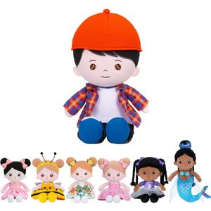 OUOZZZ Soft Baby Doll for Boys Girls - My First Baby Doll Birthday Gifts for Boys Girls Plush Rag Dolls Red Hat Toy for Toddlers Kids Infants 15" (C-carl03)