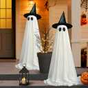 Halloween Ghost LED String Lights Decor Indoor/Outdoor Light Up Spooky Decoration with Remote Control for Yards, Porch, Gardens, Lawn & Party White 2 Packs