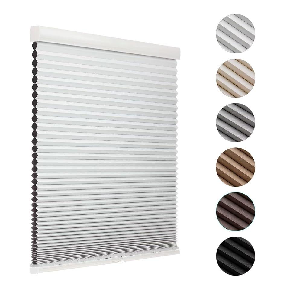 MYshade Cordless Blackout Cellular Shades for Windows, Honeycomb Window Shades with Thermal Insulation, Child & Pet Safe Room Darkening Shade, Easy Install, 36" W x 36" H, White
