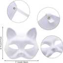 12 Pack White Fox Masks DIY Blank Animal Face Mask with Elastic Strap for Halloween, Masquerade, Cosplay, School Drama, Painting Craft and Party Decorations