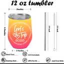 4 Pcs Girls Trip Wine Tumbler With Lid, 12 OZ Stainless Steel Tumbler, Girls Trip Gifts Favors Insulated Coffee Cup, Travel Mug Weekend Gifts for Friendship Vacation Bachelorette Party
