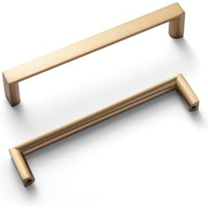 Goo-Ki (6Pack 5 Inch(128mm) Modern Cabinet Pulls, Champagne Bronze Cabinet Handles for Dresser,Wardrobe&Cupboard,Zinc Alloy Kitchen Cabinet Handles (5'' Hole Centers)