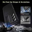 for Samsung Galaxy Z Fold6 Case: Slim Hinge Stand Case with Screen Protector & S Pen Holder - Full Body Rugged Hard Protective Phone Cover for Women Men (Black)