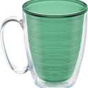 Tervis Clear & Colorful Tabletop Made in USA Double Walled Insulated Tumbler Travel Cup Keeps Drinks Cold & Hot, 16oz Mug, Mangrove Green