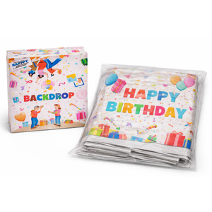 Party Backdrop Banner – Birthday Theme, Ideal for balloon arrangements, photo areas, or party decorations