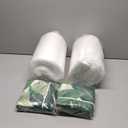 19x19x3 Inch Outdoor Square Corner Chair Cushions with Ties Set of 2, Water & Fade Resistant Thick Seat Cushion Pads for Garden Patio Dining Porch Furniture - Green Leaves White