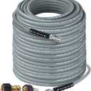Hourleey Pressure Washer Hose 100FT, Kink Resistant High Tensile Wire Power Washer Hose, Rubber Wire Braided with 3/8" Quick Connect for Hot/Cold Water, 4000 PSI, Gray