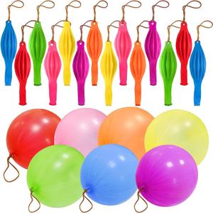 48pcs Punch Balloons, Punching Balloon Party Favors for Kids, Neon Bounce Balloons with Rubber Band for Carnival, Fun, Gift Bag Party Favors