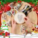 4Pcs Christmas Embroidery Kits, New DIY Heart Shaped Hand Embroidered Christmas Ornament Kit, Christma Cross Stitch Kits for Beginners, Fun Holiday Ornament Gift Set With Hoop,Thread & Needles