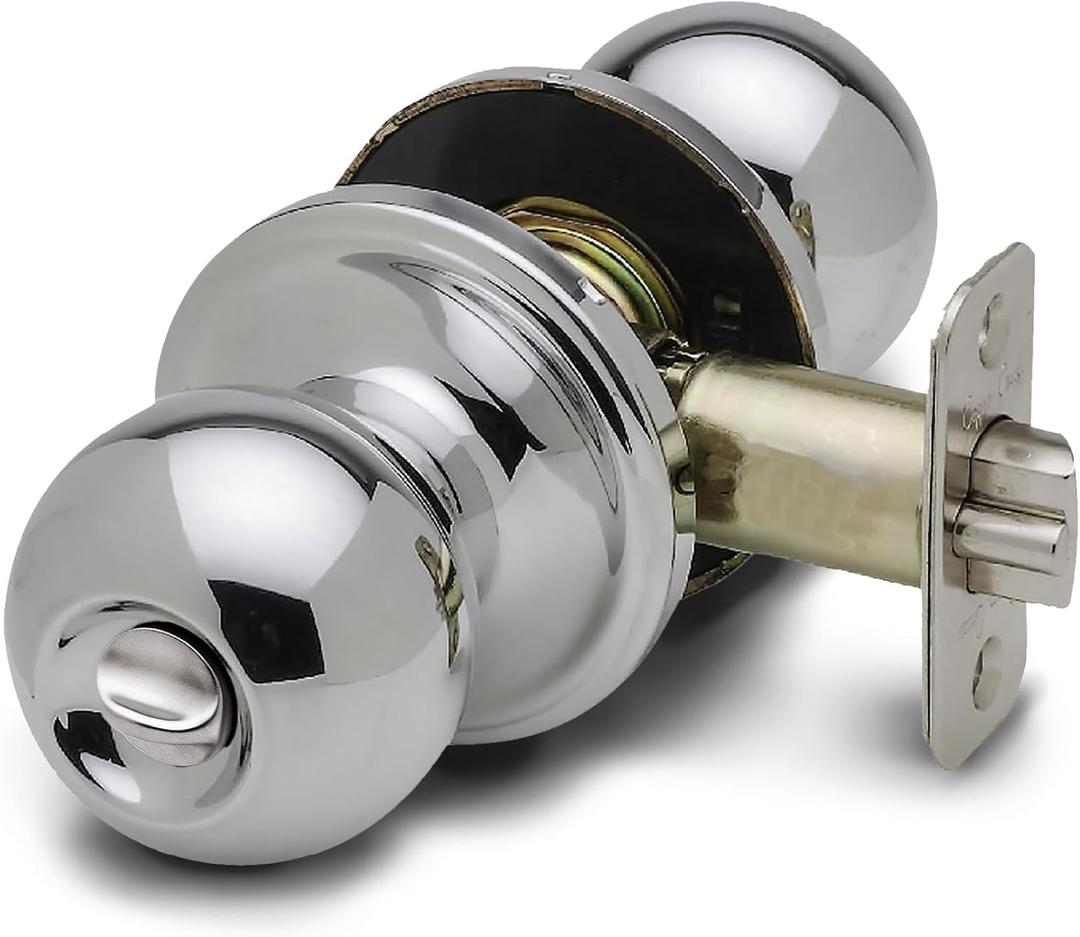 Copper Creek BK2030PS Ball Door Knob, Privacy Function, 1 Pack, Polished Stainless