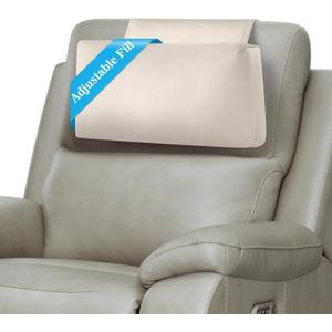 Recliner Headrest Pillow, Adjustable Comfort Neck & Head Support Pillow, Soft Velvet Non-Slip Headrest for Pain Relief & Relaxation, Ideal for Recliner, Couch, Chair, Sofa (Ivory)