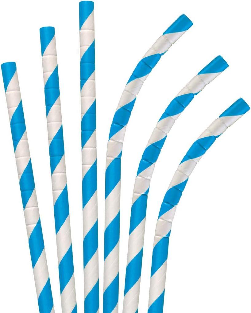 7.75 Blue Stripe Jumbo Eco-Flex Paper Straws, 4,800 ct. (One Size)
