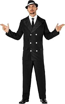 fun shack Gangster Costume Men - 1920s Roaring 20s Adult Gangster Outfit - Vintage Style Costume for Parties, Size L
