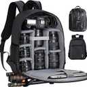 TARION Camera Backpack Bag Small - Professional DSLR Photography Case with 13 inch Laptop Compartment & Waterproof Rain Cover & Bottom Tripod Holder for Men Women Photographers - Black TB-S