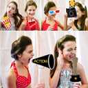 BESTOYARD Movie Night Party Photo Booth Props Set of 21 Kit Birthday Photo Booth Props Kit, Prom Photobooth Props, Funny Props Movie Star Night Party Shower Supplies