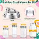 Baderke 4 Pcs Stainless Steel Mason Jar Pour Spout Lid for Wide Mouth Mason Jars, Rust Proof Leak Proof Seal Cover fit Home Tea, Milk, Juice Drinks Airtight Turns your Container into Pitcher
