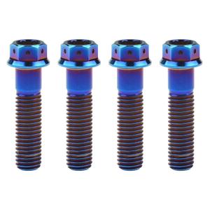 Titanium Flange Hex Head Bolt M10 20 25 30 35 40 45 50 55 60 65 70 75 80 85 90mm Screws Pack of 4 (M10x40mm Pitch 1.25mm, Burnt Blue)