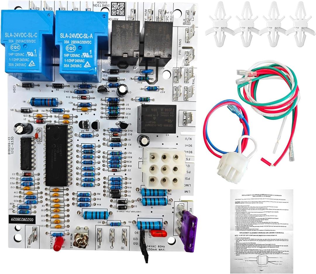B18099-13 Control Circuit Board Compatible with Goodman Furnace Control Circuit Board B18099-06, B18099-08, B18099-10, B18099-13, Replacement for White-Rodgers 50T35-730, 50T35-743
