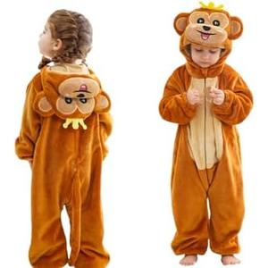 Vervsolys Animal Onesie Costumes for Kids, Plush One-Piece Pajamas, 110/90