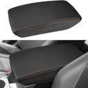 INTGET for 2026 Subaru Crosstrek/Impreza Accessories 2024 2025 Center Console Armrest Cover Leather Car Crosstrek Arm Rest Box Lid Middle Console Seat Cover Protector (Orange Stitches, 2024+)