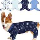Bienbee Dog Pajamas, 4 Pack Dog Recovery Suit Shedding Suit Cute Soft Puppy Clothes Dogs Pjs Onesies Jammies Adjustable Breathable & Stretchy Clothes for Small Medium Large Dogs Girl Boy Puppy-XL