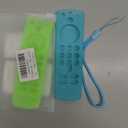 2-Pack Glowing Green + Glow Blue Remote Cover Compatible with Amazon Fire TV Stick, HD, 3rd Gen., 4K Remote Controls, Anti-Slip Silicone Protective Case with Lanyard, GITD!