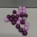 40 Pcs 20 mm Rhinestone Beads Bulk Crystal Round Disco Ball Chunky Bubblegum Beads for Pens Bracelets Charms Craft European Style Jewelry Making Supplies Christmas(Purple)