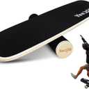 Yes4All Balance Board Sports Trainer, Surf Trainer Board With Adjustable Stoppers, Improve Core Strength and Balance Control, Full Black