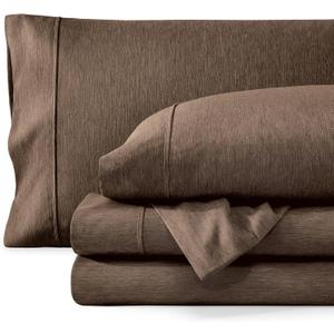 Bare Home Queen Sheet Set - Luxury 1800 Ultra-Soft Microfiber Double Brushed - Deep Pockets - Easy Fit - 4 Piece Set - Bedding Sheets & Pillowcases (Queen, Heathered Taupe)