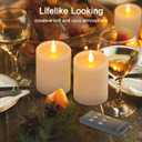 Flickering Flameless Candles with 3D Moving Flame, Real Wax Battery Operated Candles with Timer and Remote, Last 600+ Hours, 3" x 4" LED Fake Candles for Home Wedding Christmas Decor, 2 Pack