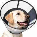 Soft Dog Cone Alternative After Surgery, Elizabethan Recovery Collar for Small Medium Large Dogs, Comfortable Dog Head Cone to Stop Licking (Black, XS)