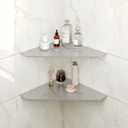 FerdY 2-Pack 10" Brushed Nickel Recessed Corner Shower Shelf, for Tiled Bathroom Walls, Floating Shower Shelf, 304 Stainless Steel Shower Caddy Storage Shelves, No Drilling Required, Irregular Diamond