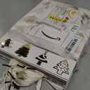 JOYIN 12 PCS Christmas Holiday Foil Gold Gift Bags with Tissue Papers and Name Card Tags; Assorted White Winter Prints for Party Favors Goody Bags, Xmas Presents and Wrapping Stocking Stuffers (8" x 4" x 10")