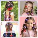 NAISKA 36Pcs Purple Bows Hair Clips Flower Hair Barretts Acrylic Hair Pins Silk Satin Hair Ribbons Ponytail Holder Accessories for Girls