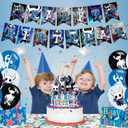Cartoon Game Birthday Party Supplies,Cartoon Game Party Decorations Includes Happy Birthday Banner,Cake Topper,Cupcake Toppers, for Halloween Decorations