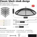 Fire Pit Spark Screen, Outdoor 30 Inch Round Fire Pit Screen with Foldable Hook and Fire Safety Gloves, Heavy Duty Steel Mesh Fire Pit Cover, Fire Pit Lid for Backyard, Beach, RV Camping