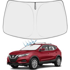 Proadsy 2026 Upgrade Front Windshield Sun Shade Foldable Sun Visor Protector Custom Sunshade Fit for 2014-2020 Nissan Rogue Accessories