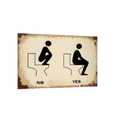 Funny Metal Sign Vintage Tin Decor "Yes No" Bathroom Bar Outdoor Humor Sign 12x8in, Pack 3