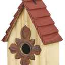 Glitzhome Bird Houses for Outside, Wooden Bird House Hanging Garden Birdhouse for Outdoors, Rustic Bird House for Bluebird Cedar Wren Chickadee Sparrow Bird Nest Box for Garden Patio -9" H