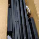 Metal Tall Outdoor Planters Set of 2, 26 inch Durable Tall Planters with Rust-Proof Coating & Drainage Insert Shelve & Trays, Black Outdoor Planters for Porch, Garden, Patio, Yard