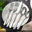 Silverware Set, 30-Piece Flatware Set for 6 Include Forks Spoons Knives Stainless Steel Utensil Set, Mirror Polished Dishwasher Safe Tableware Cutlery Set for Home, Restaurant, Party, Wedding